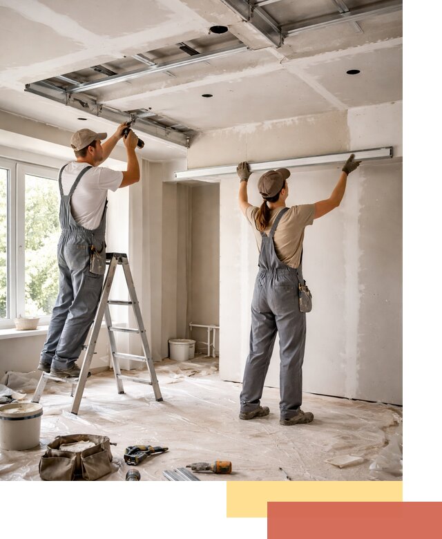 Монтаж многоуровневого потолка из гипсокартона в Чапаевске