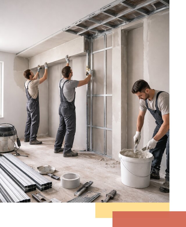 Монтаж потолка из гипсокартона с нишей в Чапаевске