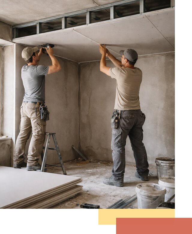 Короб из гипсокартона на потолке под ключ в Чапаевске