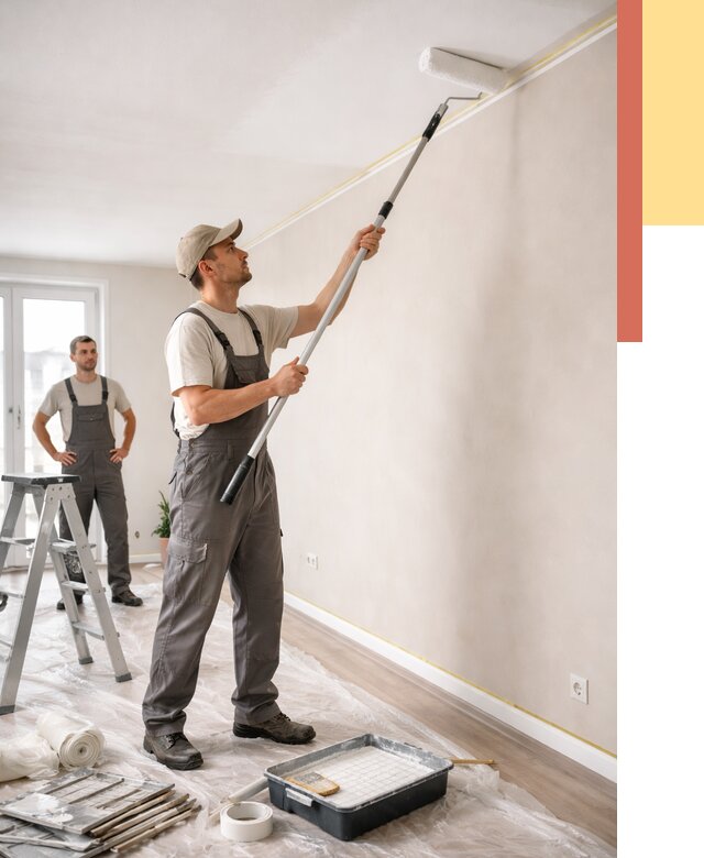 Покраска потолка из гипсокартона в Чапаевске от 4597 руб./м2 — услуги под ключ | ОТДЕЛОЧНИК-Чпв