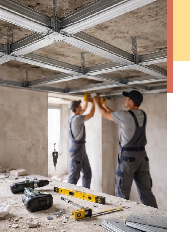 Монтаж каркаса потолка из профиля в Чапаевске от 4597 руб. — услуги ОТДЕЛОЧНИК-Чпв
