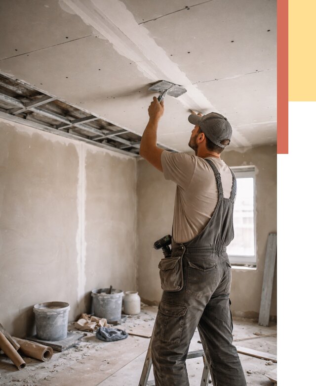 Ремонт потолка из гипсокартона в Чапаевске от 664 руб./м² — быстро и недорого | ОТДЕЛОЧНИК-Чпв
