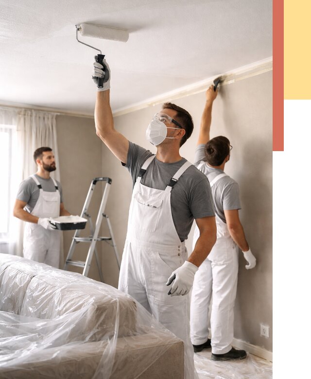 Покраска потолка водоэмельсионной краской в Чапаевске от 2247 руб/м² — услуги под ключ | ОТДЕЛОЧНИК-Чпв