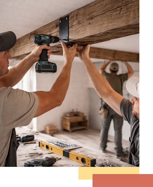 Монтаж декоративных потолочных балок в Чапаевске